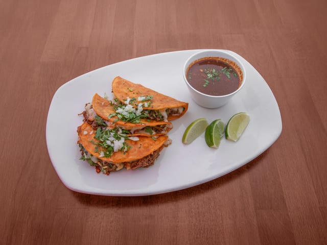 3 Pieces of Birria Quesadillas with Consomme